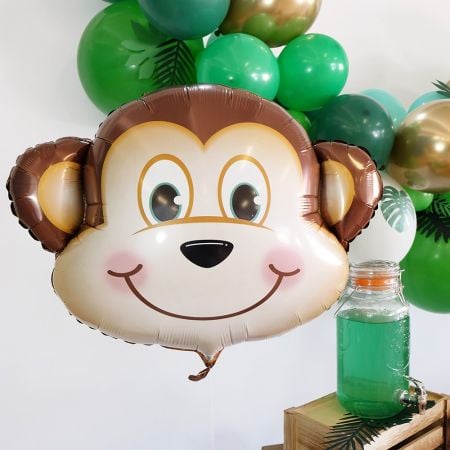 Ballon Tête De Singe 3D - Animaux De La Jungle 