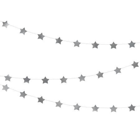 Guirlande argentée petites étoiles - 3,60 m