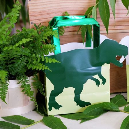 Paris Prix Sac Cadeau Anniversaire Dinosaure 33cm Vert pas cher 