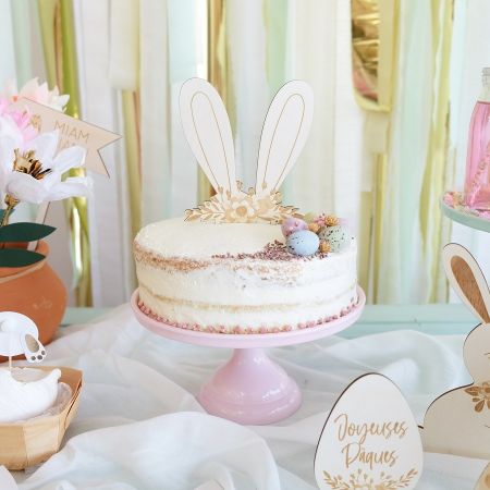 Cake topper lapin, décoration baptême et anniversaire lapin